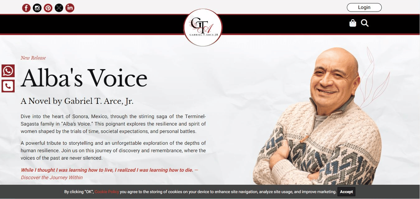 Mockup of Gabrial T. Arce website