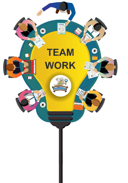 Representation of teamwork, showcasing individuals working, emphasizing collaboration and collective productivity at TechWebsters.